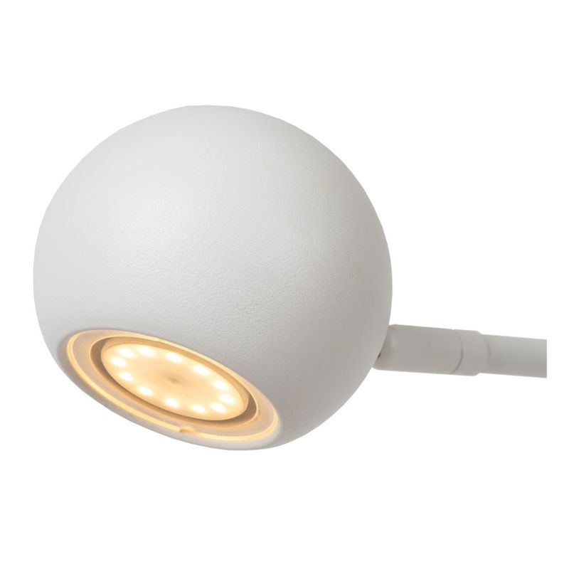 Lucide COMET - Dobíjacia stojaca lampa na čítanie - Batéria - LED Dim. - 1x3W 2700K - 3 StepDim - Biela